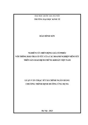 Nghiên cứu biến động giá cổ phiếu với thông báo trả cổ