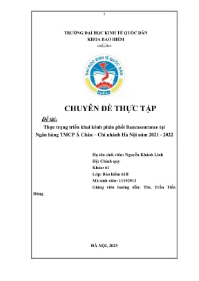 Thực trạng triển khai kênh phân phối Bancassurance tại 