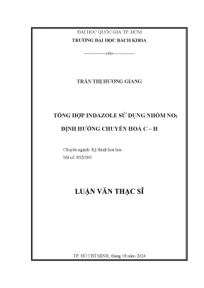 Luận Văn Thạc Sĩ Kỹ Thuật Hóa Học: Tổng Hợp Indazole Sử