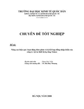Chuyên đề tốt nghiệp: Nâng cao hiệu quả đàm phán và ký 