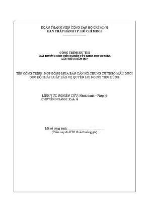 Nghiên cứu khoa học về hợp đồng mua bán căn hộ chung cư:
