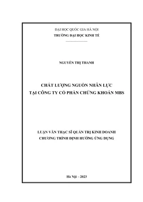 Luận Văn Thạc Sĩ: Quản Trị Kinh Doanh & Chất Lượng Nguồn