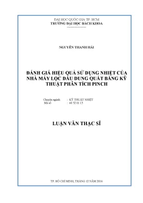 Đánh giá hiệu quả sử dụng nhiệt tại nhà máy lọc dầu Dung
