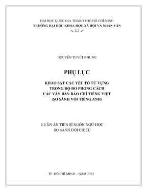 Khảo sát yếu tố từ vựng ảnh hưởng phong cách viết tiếng 