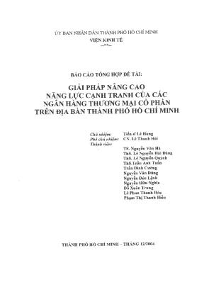 Giải pháp nâng cao năng lực cạnh tranh ngân hàng thương