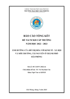 Nghiên cứu ảnh hưởng của đô thị hóa đến kinh tế, xã hội 