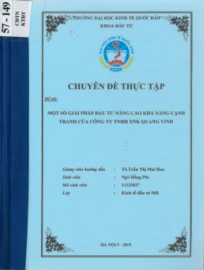 Giải pháp đầu tư nâng cao cạnh tranh cho Công ty TNHH 