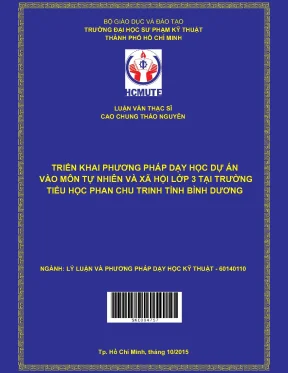 Phương pháp dạy học dự án môn Tự nhiên Xã hội lớp 3 tại 