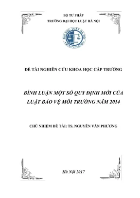 Bình luận quy định mới Luật Bảo vệ Môi trường 2014 - 
