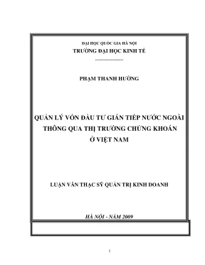 Luận Văn Thạc Sĩ: Quản Lý Vốn Đầu Tư Gián Tiếp Nước