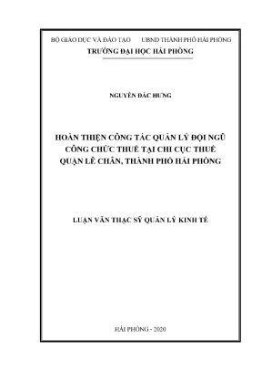 Hoàn thiện quản lý đội ngũ công chức thuế tại Chi cục