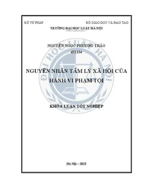Khoá luận tốt nghiệp nguyên nhân tâm lý xã hội của hành vi phạm tội