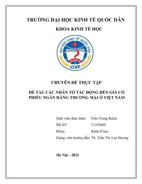 Các nhân tố ảnh hưởng đến giá cổ phiếu ngân hàng thương