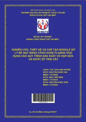 Thiết kế và chế tạo module xử lý bề mặt bằng plasma cho