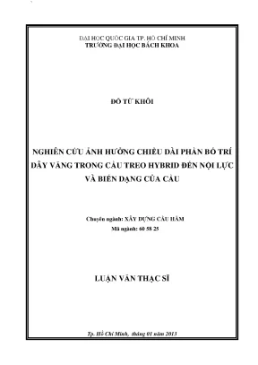 Nghiên cứu ảnh hưởng chiều dài dây văng đến nội lực và 