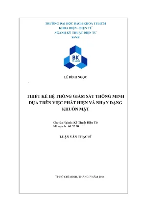 Luận văn thạc sĩ kỹ thuật điện tử thiết kế hệ thống giám sát thông minh dựa trên việc phát hiện và nhận dạng khuôn mặt