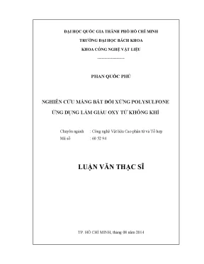 Luận Văn Thạc Sĩ: Nghiên Cứu Màng Polysulfone Bất Đối 