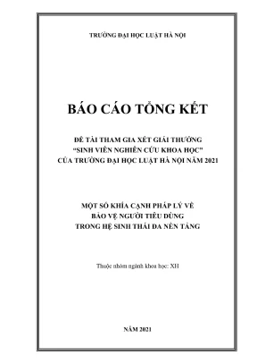 Nghiên cứu pháp lý bảo vệ người tiêu dùng trong hệ sinh 