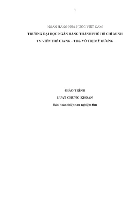 Giáo trình luật chứng khoán hoàn thiện sau nghiệm thu - 