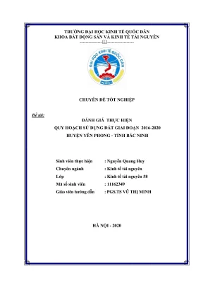 Đánh giá thực hiện quy hoạch sử dụng đất 2016-2020 tại 