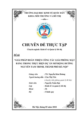 Giải pháp hoàn thiện công tác giải phóng mặt bằng dự án