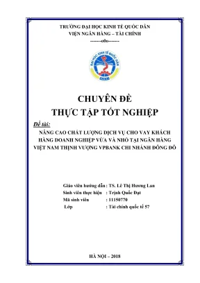 Nâng cao chất lượng dịch vụ cho vay doanh nghiệp vừa và 