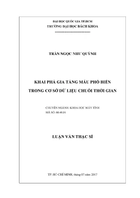 Luận Văn Thạc Sĩ: Khai Phá Gia Tăng Mẫu Phổ Biến Trong