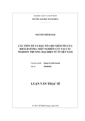 Nghiên cứu niềm tin khách hàng trên website thương mại