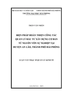 Biện pháp hoàn thiện quản lý đầu tư xây dựng từ vốn sự