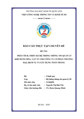 Phân tích thiết kế hệ thống quản lý kho hàng hóa vật tư