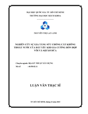 Nghiên cứu gia tăng sức chống cắt đất yếu bằng vôi và