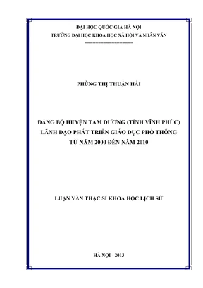 Luận văn thạc sĩ: Lãnh đạo phát triển giáo dục phổ thông
