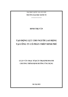 Luận Văn Thạc Sĩ: Giải Pháp Tạo Động Lực Cho Nhân Viên