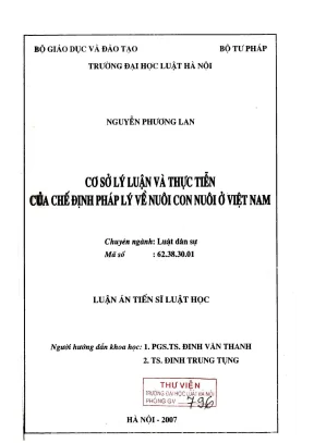 Luận án tiến sĩ luật học: Cơ sở lý luận và thực tiễn chế