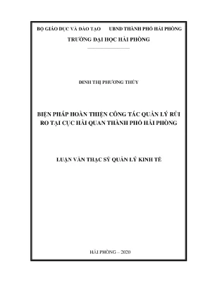 Biện pháp hoàn thiện quản lý rủi ro tại Cục Hải quan Hải