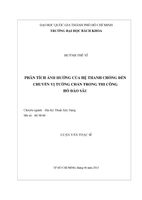 Phân tích ảnh hưởng của hệ thanh chống đến chuyển vị