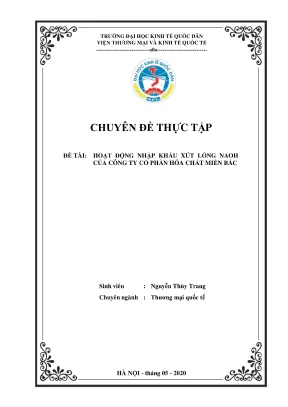 Chuyên đề thực tập nhập khẩu xút lỏng NaOH tại Công ty 