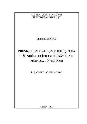 Luận văn thạc sĩ luật học: Phòng chống tác động tiêu cực 