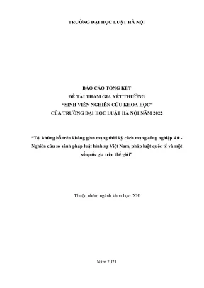 Nghiên cứu so sánh pháp luật hình sự về tội khủng bố 