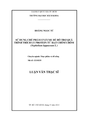 Luận Văn Thạc Sĩ: Ứng Dụng Enzyme Trích Ly Protein Từ 