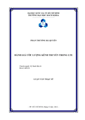 Đánh Giá Ước Lượng Kênh Truyền Trong LTE - Luận Văn Thạc