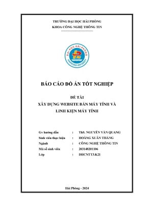 Đồ án tốt nghiệp CNTT: Xây dựng website bán máy tính và