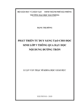 Phương pháp dạy học Toán lớp 9 phát triển tư duy sáng