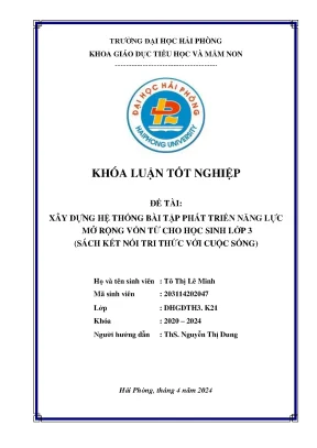 Bài Tập Phát Triển Năng Lực Từ Vựng Cho Học Sinh Lớp 3
