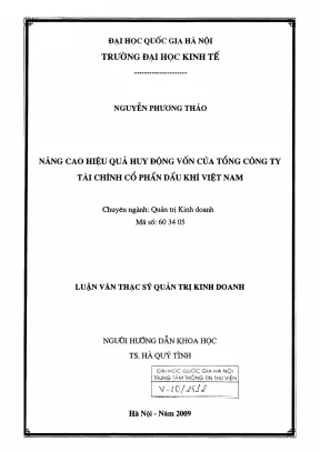 Nâng cao hiệu quả huy động vốn tại Tổng công ty Tài