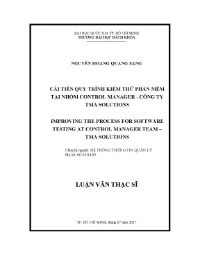 Luận Văn Thạc Sĩ: Cải Tiến Quy Trình Kiểm Thử Phần Mềm