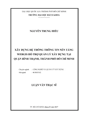 Luận Văn Thạc Sĩ: Xây Dựng Hệ Thống Thông Tin WebGIS