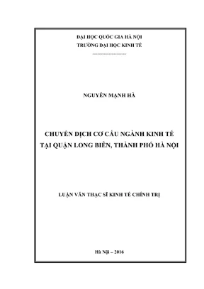 Chuyển dịch cơ cấu ngành kinh tế tại quận Long Biên, Hà Nội