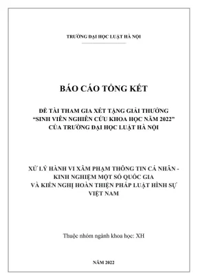 Nghiên cứu xử lý hành vi xâm phạm thông tin cá nhân: