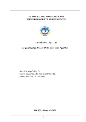 Hoàn Thiện Quy Trình Nhập Khẩu Tại Công Ty TNHH Dược 